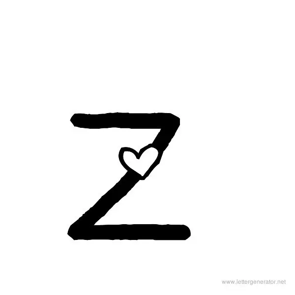 Heart's Delight Font Alphabet Z
