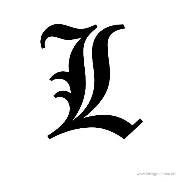 Canterbury Font Alphabet L