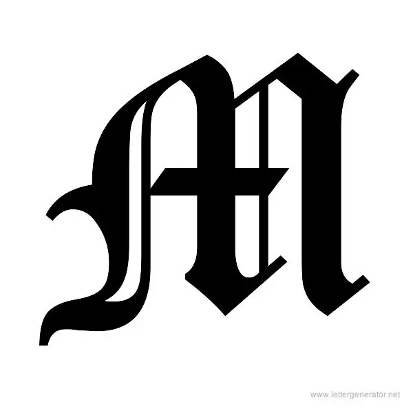Canterbury Font Alphabet M