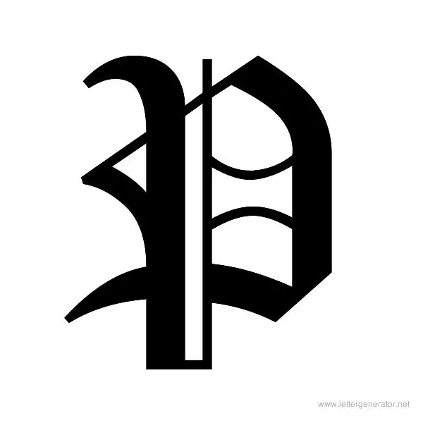 Canterbury Font Alphabet P