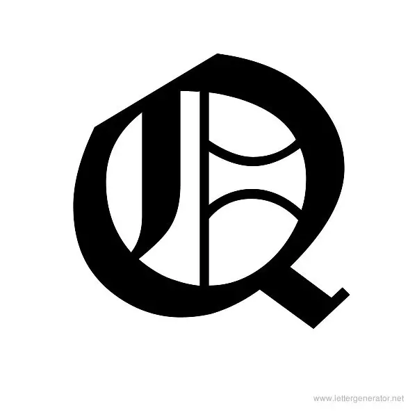 Canterbury Font Alphabet Q