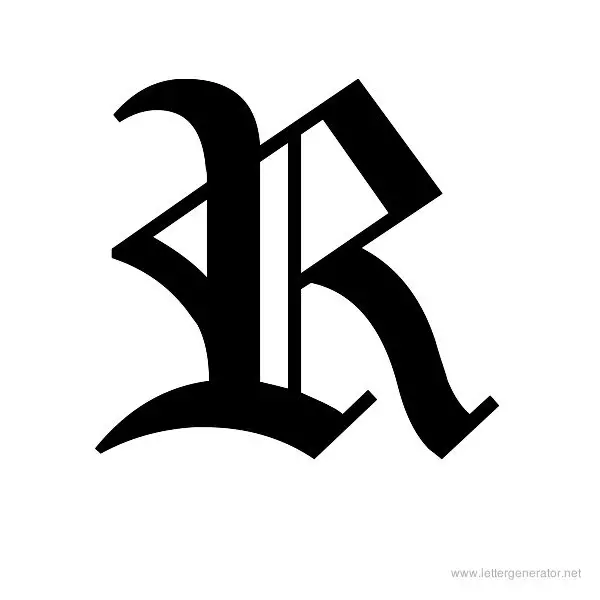 Canterbury Font Alphabet R