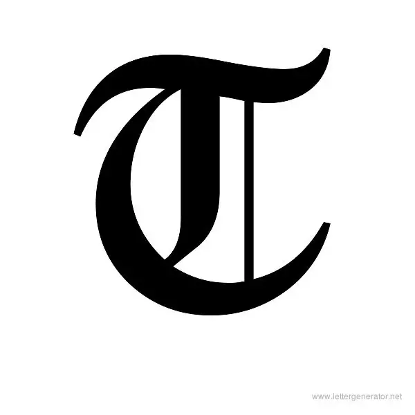 Canterbury Font Alphabet T