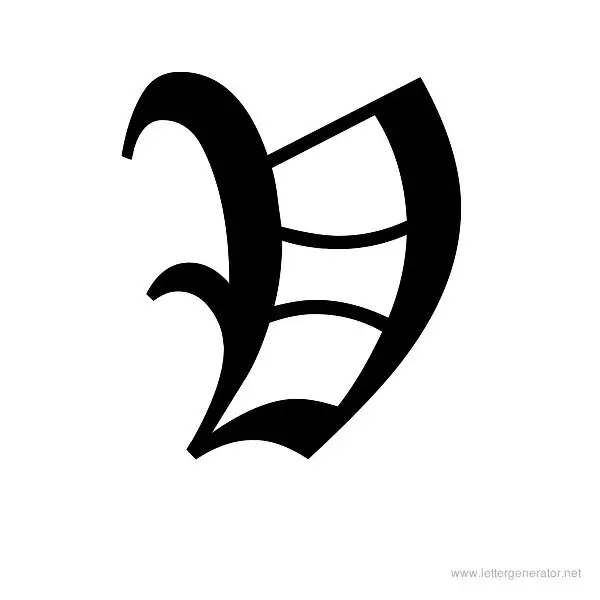 Canterbury Font Alphabet V
