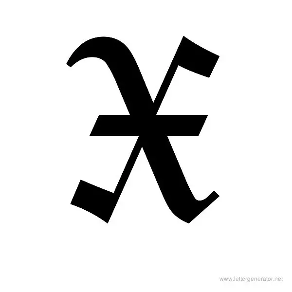 Canterbury Font Alphabet X