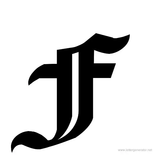 Cloister Black Font Alphabet F