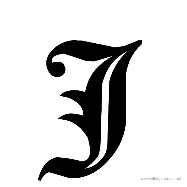 Cloister Black Font Alphabet J