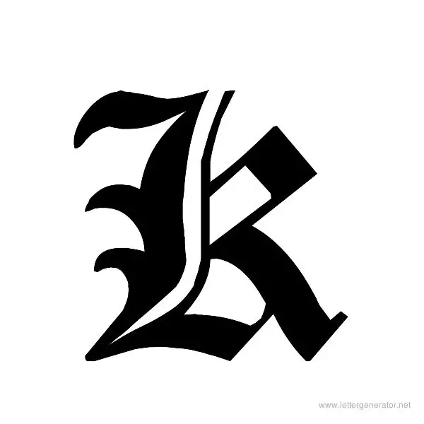 Cloister Black Font Alphabet K