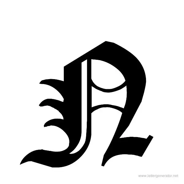 Cloister Black Font Alphabet N
