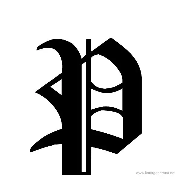 Cloister Black Font Alphabet P