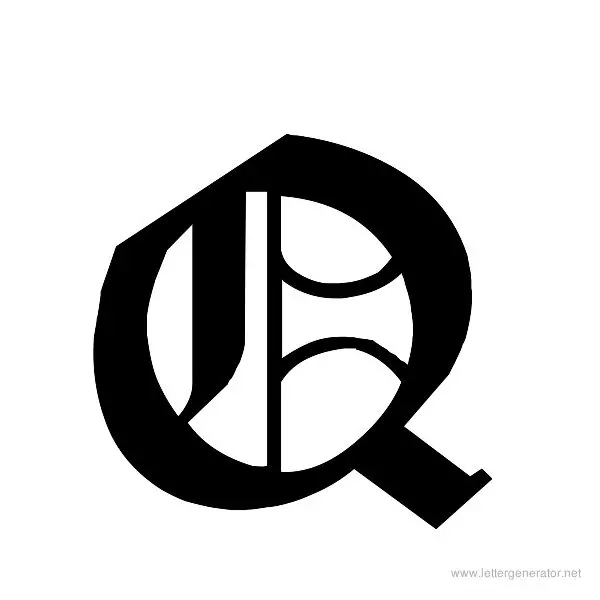 Cloister Black Font Alphabet Q