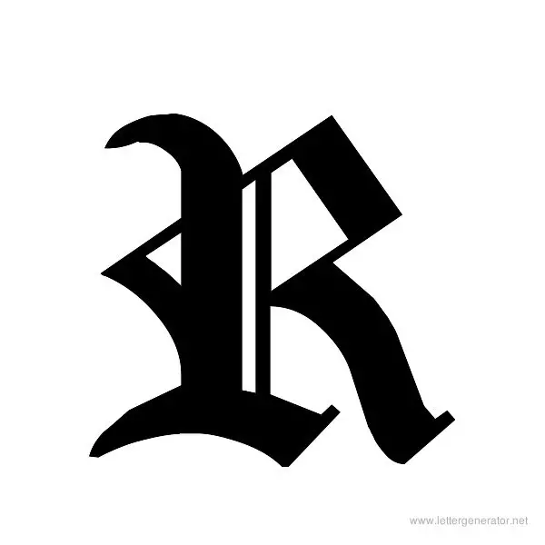 Cloister Black Font Alphabet R