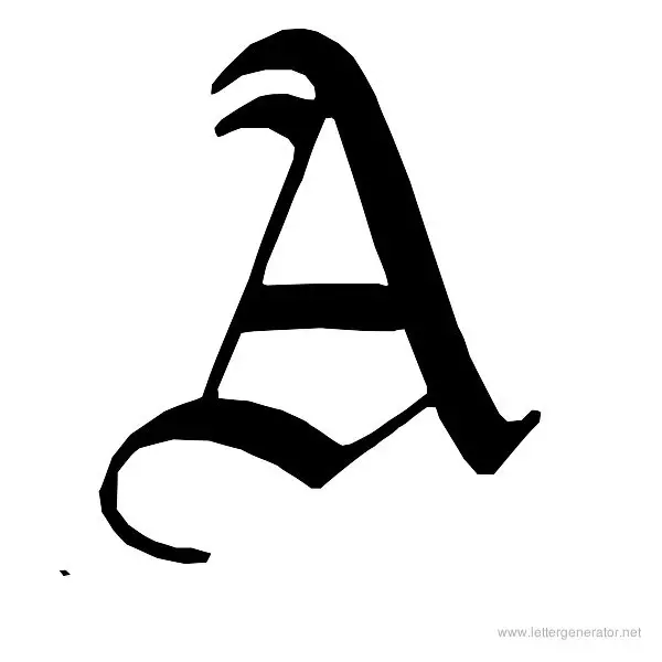 English Gothic Font Alphabet A