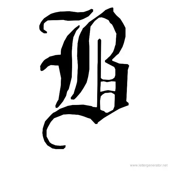 English Gothic Font Alphabet B