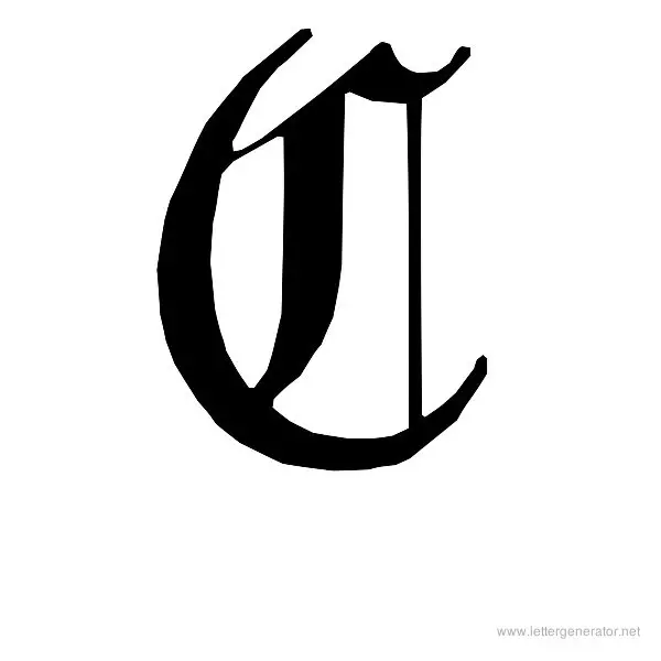 English Gothic Font Alphabet C
