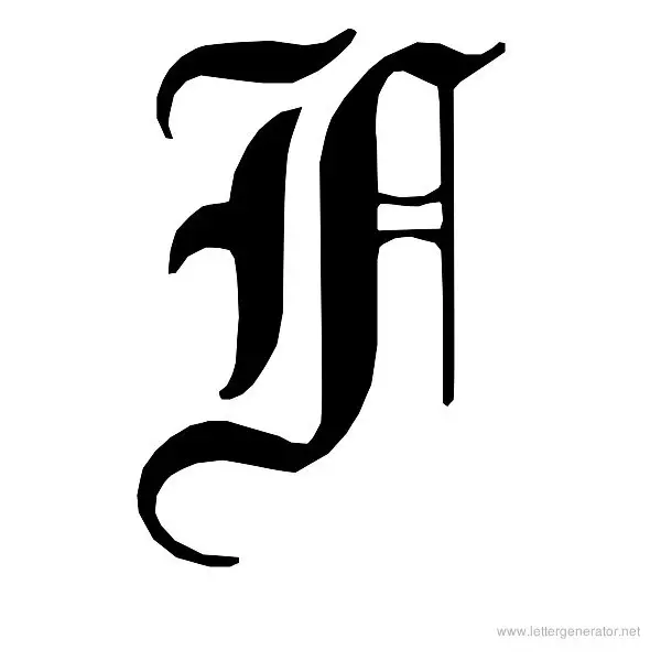 English Gothic Font Alphabet F
