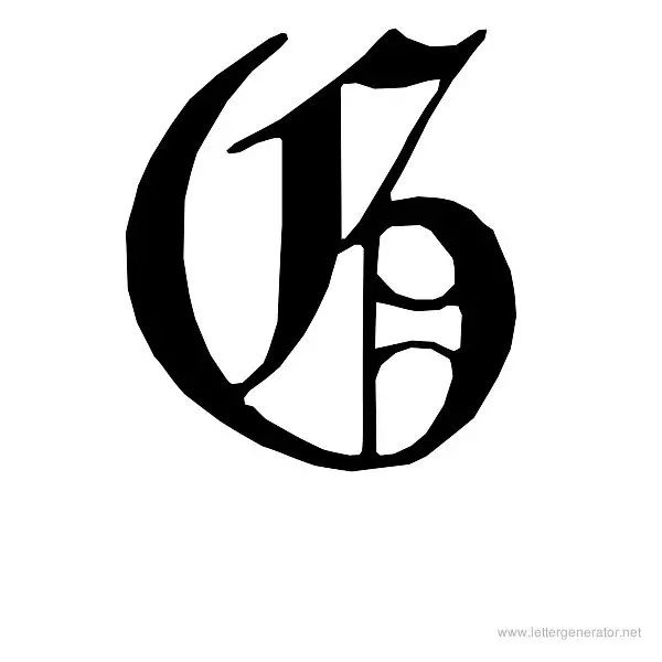 English Gothic Font Alphabet G