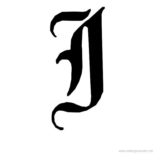 English Gothic Font Alphabet J