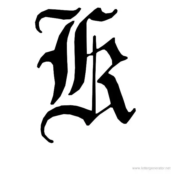 English Gothic Font Alphabet K