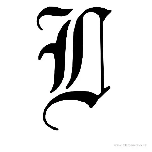 English Gothic Font Alphabet L