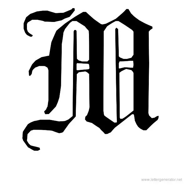 English Gothic Font Alphabet M