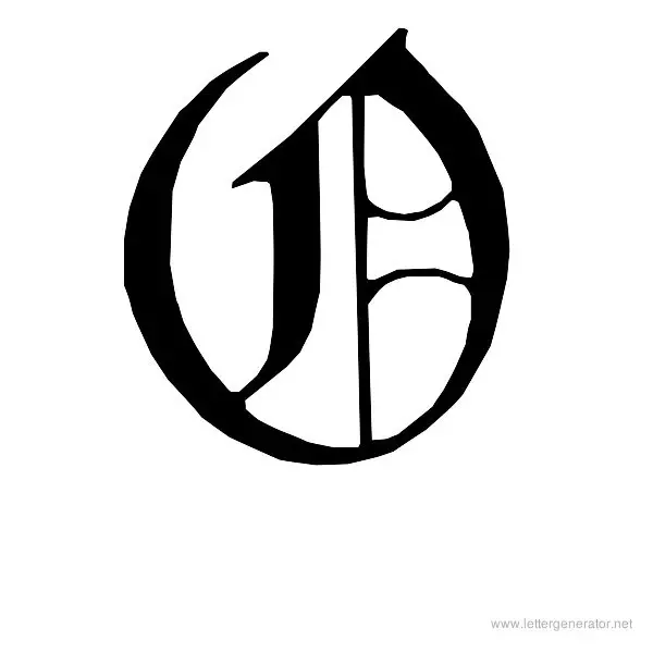 English Gothic Font Alphabet O