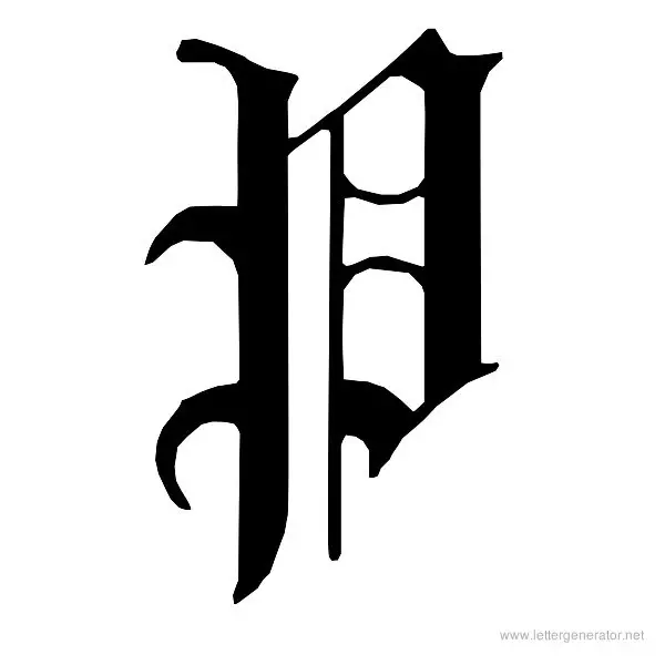 English Gothic Font Alphabet P