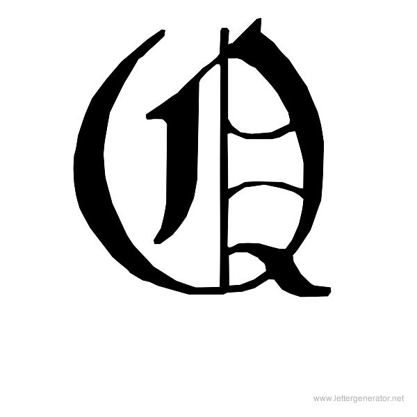 English Gothic Font Alphabet Q