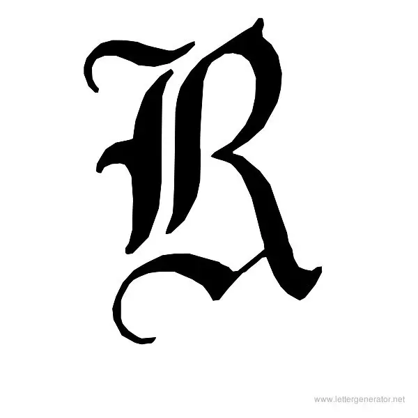 English Gothic Font Alphabet R
