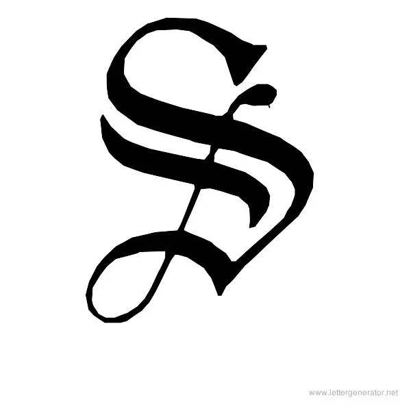 English Gothic Font Alphabet S