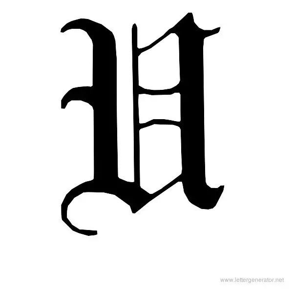 English Gothic Font Alphabet U
