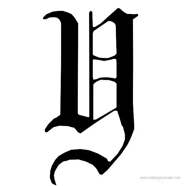 English Gothic Font Alphabet Y