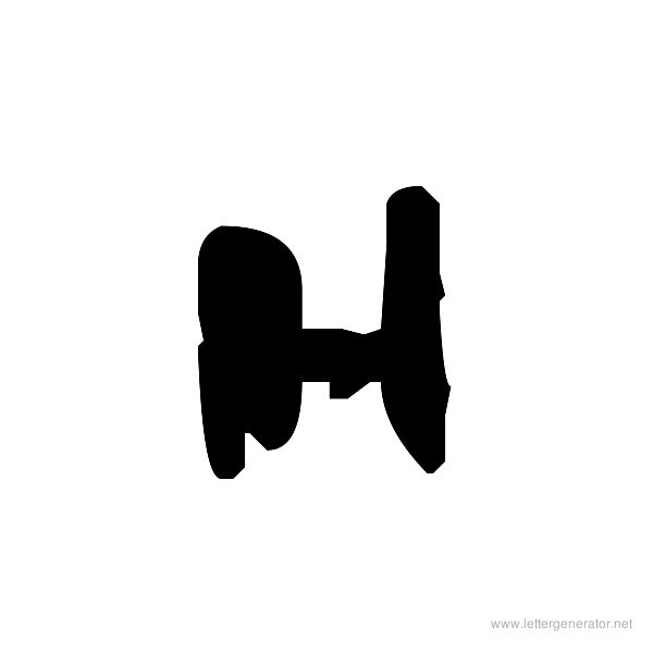 Rough Graffiti Font Alphabet H