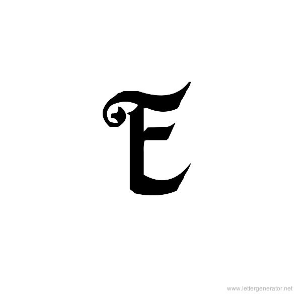 Fiddums Family Font Alphabet E
