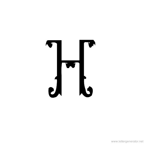 Fiddums Family Font Alphabet H