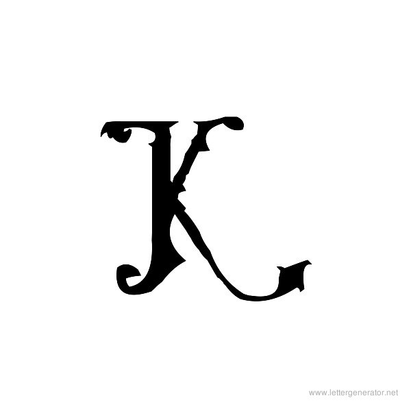 Fiddums Family Font Alphabet K