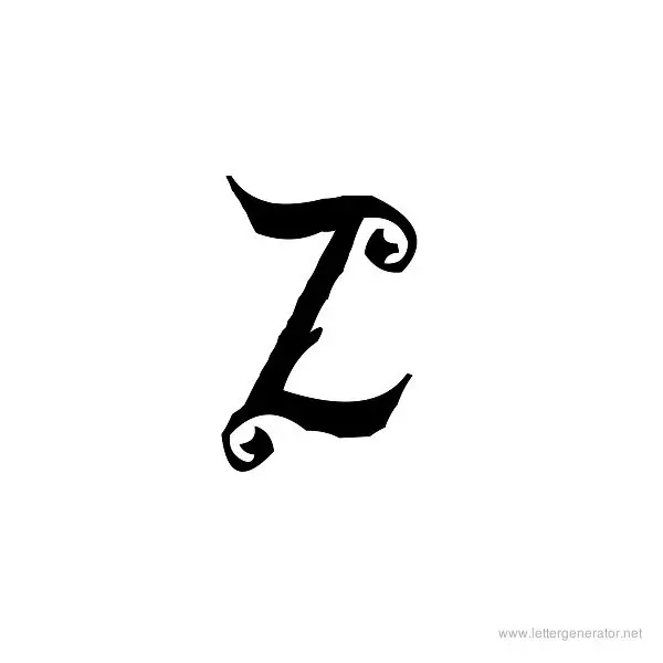Fiddums Family Font Alphabet Z
