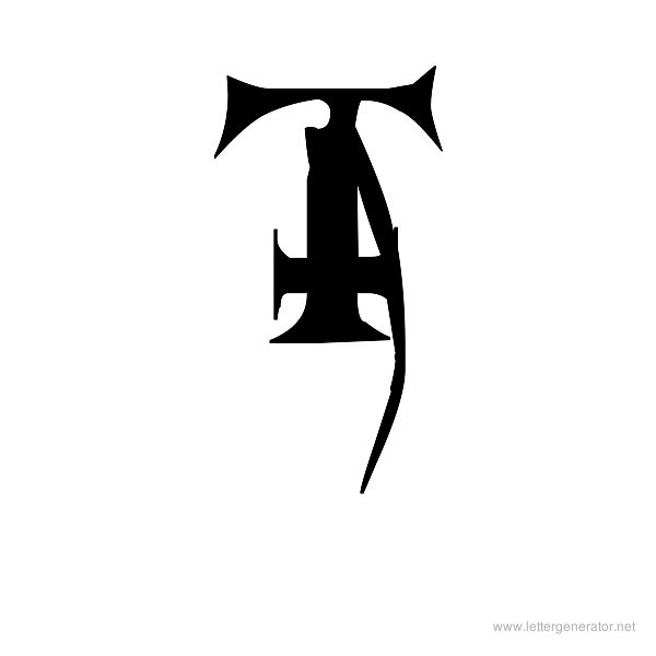 Metal Macabre Font Alphabet T