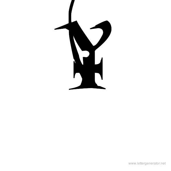 Metal Macabre Font Alphabet Y