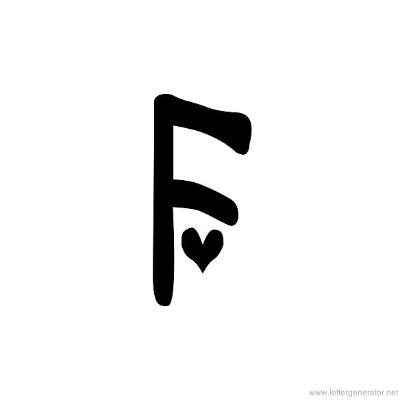 Heartfont Font Alphabet F