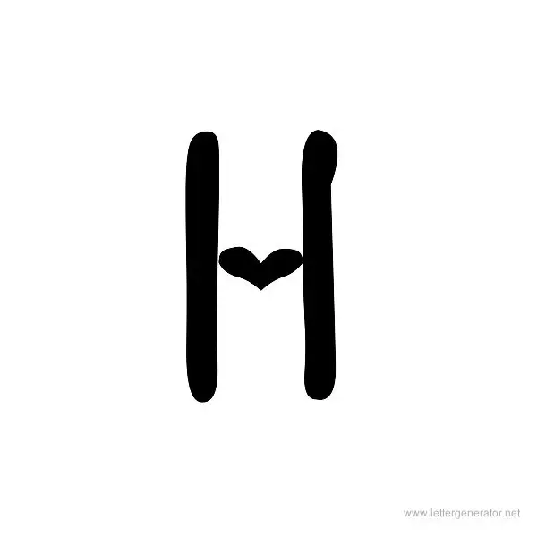 Heartfont Font Alphabet H