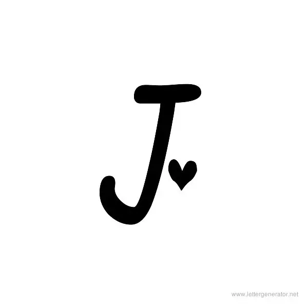 Heartfont Font Alphabet J