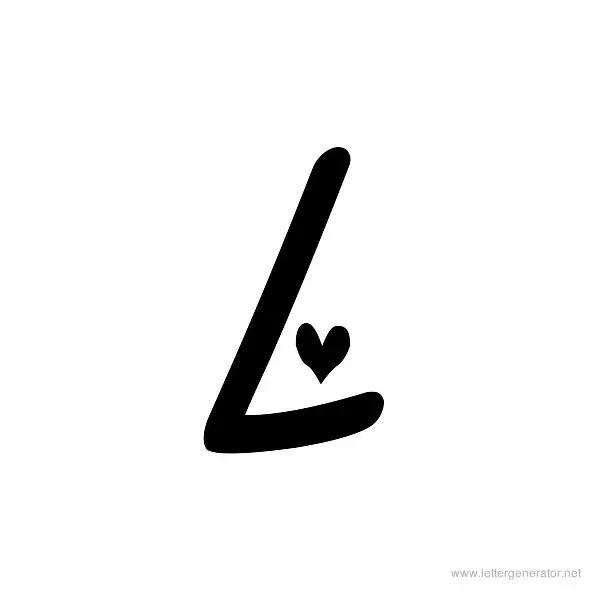 Heartfont Font Alphabet L