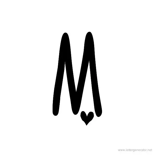 Heartfont Font Alphabet M