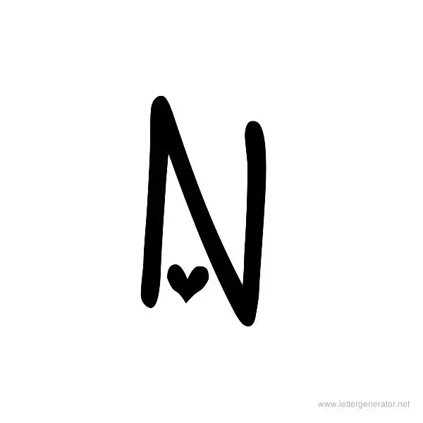 Heartfont Font Alphabet N