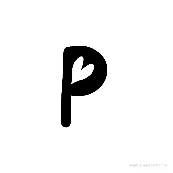 Heartfont Font Alphabet P