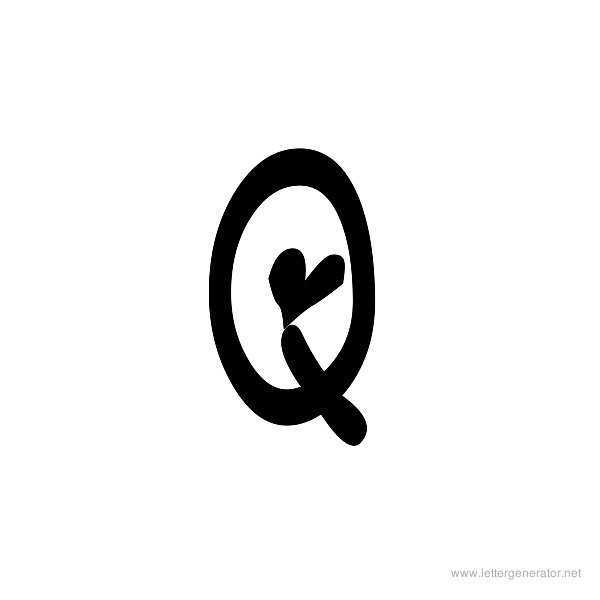 Heartfont Font Alphabet Q