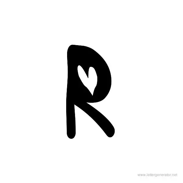 Heartfont Font Alphabet R