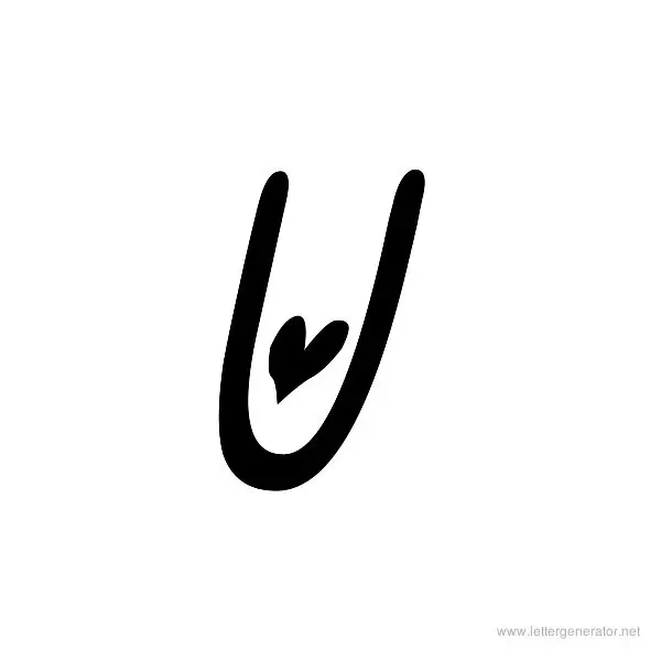 Heartfont Font Alphabet U