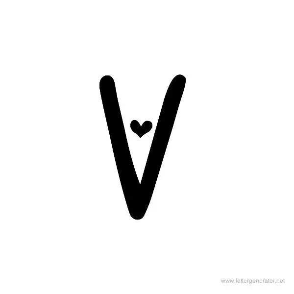 Heartfont Font Alphabet V